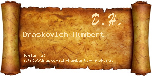 Draskovich Humbert névjegykártya